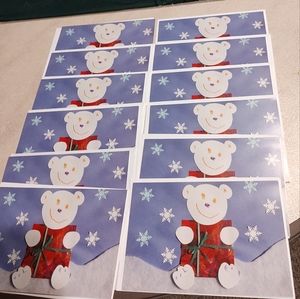 Holiday cheer with pack of 12 festive white snowman Christmas greetings Meeting)